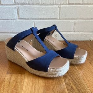 Navy Espadrille Wedge Sandal